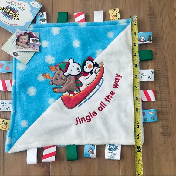 Taggies Jingle Bells Baby Lovey Sensory Jingle all the Way Winter Holiday Sleigh - Picture 9 of 9